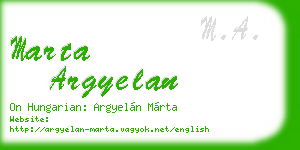 marta argyelan business card