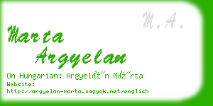 marta argyelan business card